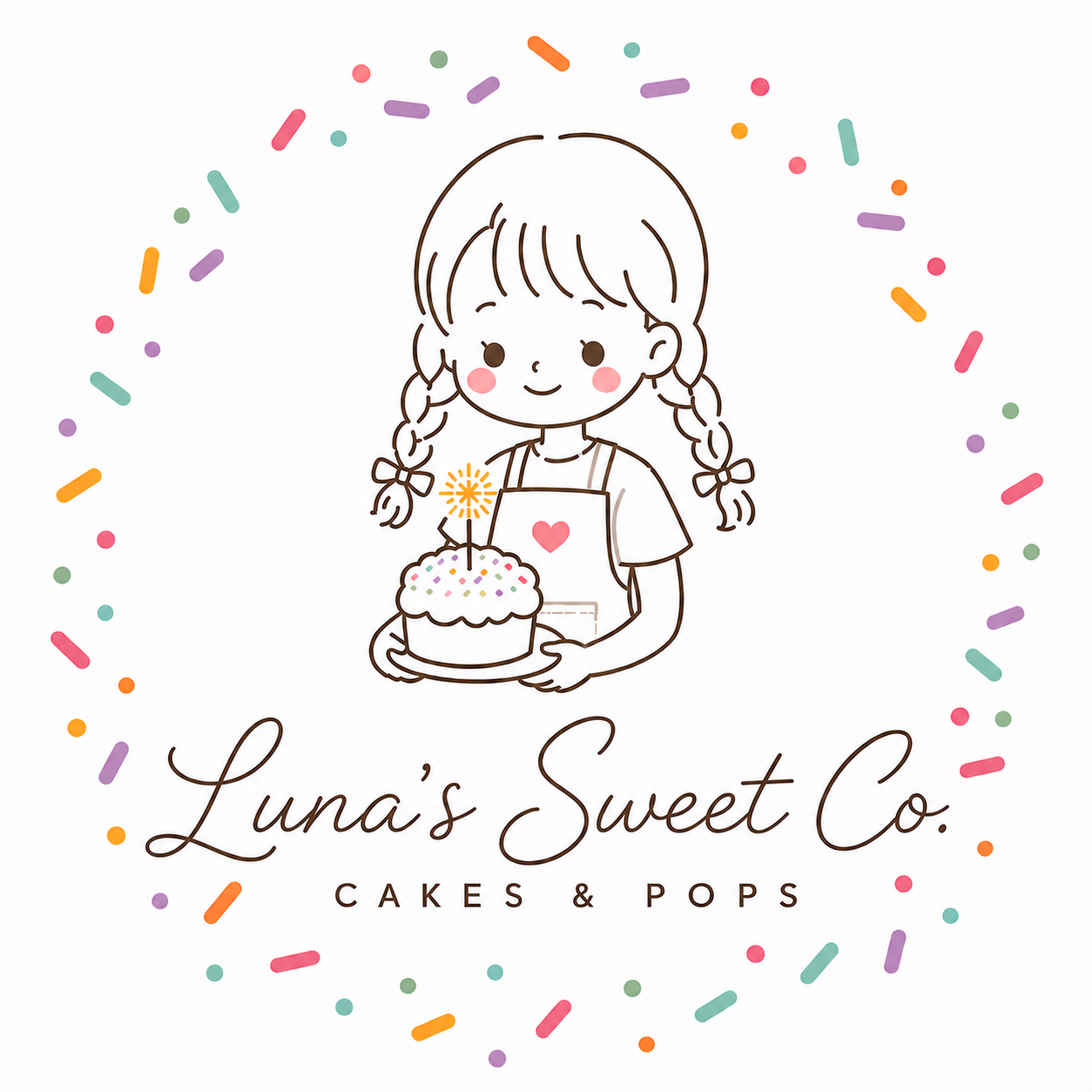 Illustrated Luna's Sweet Co. logo